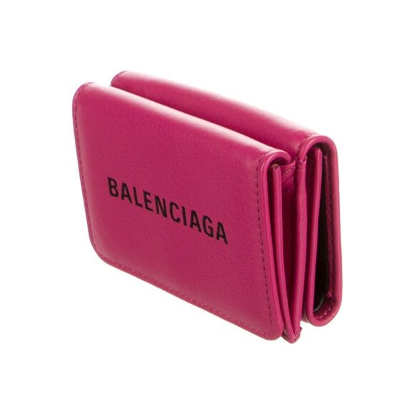 BALENCIAGA Logo-Print Full-Grain Leather Trifold Wallet - Picture 2 of 12